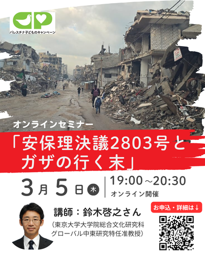 オンラインセミナー「安保理決議2803号とガザの行く末」